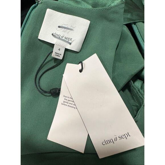 Cinq à Sept Kordyn Bias-Cut Midi-Dress In Forest Fog US 4 $725 - Picture 14 of 14